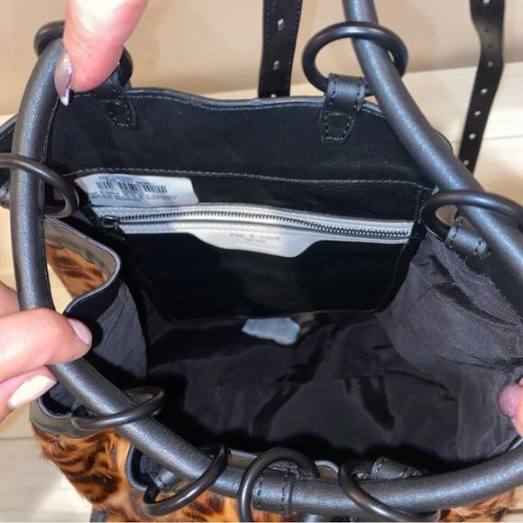 Rag & Bone Grayson Leopard-Print Calf Hair Black Backpack ONE SIZE NWOT - Picture 16 of 16